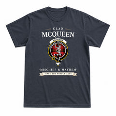 McQueen Modern Tartan Crest Mischief and Mayhem T-shirt