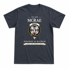 McRae Dress Modern Tartan Crest Mischief and Mayhem T-shirt