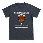 Middleton Modern Tartan Crest Mischief and Mayhem T-shirt