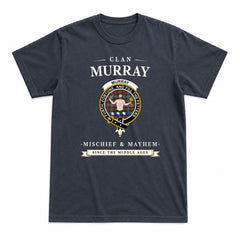 Murray of Atholl Weathered Tartan Crest Mischief and Mayhem T-shirt