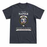 Napier Modern Tartan Crest Mischief and Mayhem T-shirt