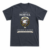 Norvel (or Norvill) Tartan Crest Mischief and Mayhem T-shirt