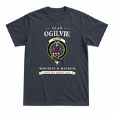 Ogilvie Hunting Ancient Tartan Crest Mischief and Mayhem T-shirt