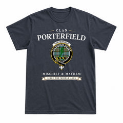 Porterfield Tartan Crest Mischief and Mayhem T-shirt