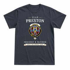 Preston Tartan Crest Mischief and Mayhem T-shirt