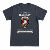 Ramsay Modern Tartan Crest Mischief and Mayhem T-shirt