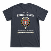 Robertson Ancient Tartan Crest Mischief and Mayhem T-shirt