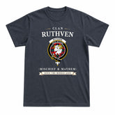 Ruthven Modern Tartan Crest Mischief and Mayhem T-shirt