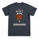 Scott Modern Tartan Crest Mischief and Mayhem T-shirt