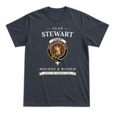 Stewart Royal Tartan Crest Mischief and Mayhem T-shirt