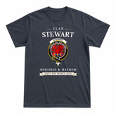 Stewart (Stuart) of Bute Tartan Crest Mischief and Mayhem T-shirt