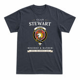 Stewart of Appin Ancient Tartan Crest Mischief and Mayhem T-shirt