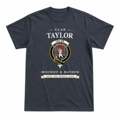 Taylor Weathered Tartan Crest Mischief and Mayhem T-shirt