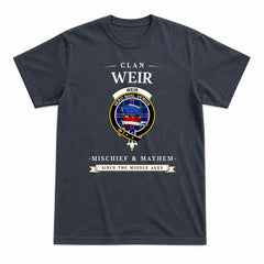 Weir Modern Tartan Crest Mischief and Mayhem T-shirt