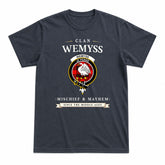 Wemyss Modern Tartan Crest Mischief and Mayhem T-shirt
