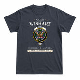 Wishart Hunting Tartan Crest Mischief and Mayhem T-shirt