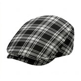 Menzies Black - White Modern Tartan Flat Caps