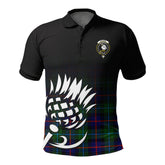 Calder (Calder-Campbell) Tartan Crest Polo Shirt - Thistle Black Style