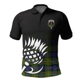 Ferguson Tartan Crest Polo Shirt - Thistle Black Style