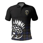 Fletcher of Dunans Tartan Crest Polo Shirt - Thistle Black Style