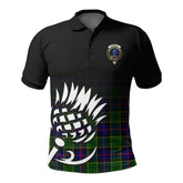 Forsyth Modern Tartan Crest Polo Shirt - Thistle Black Style