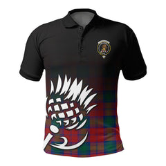 Fotheringham Tartan Crest Polo Shirt - Thistle Black Style