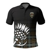 Graham of Menteith Weathered Tartan Crest Polo Shirt - Thistle Black Style