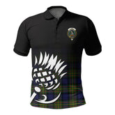 Laws Tartan Crest Polo Shirt - Thistle Black Style