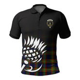 MacLellan Modern Tartan Crest Polo Shirt - Thistle Black Style
