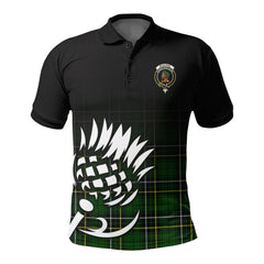 McAlpine Modern Tartan Crest Polo Shirt - Thistle Black Style