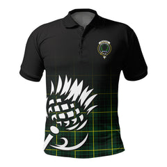 McArthur Modern Tartan Crest Polo Shirt - Thistle Black Style