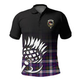 McDonald Dress Modern Tartan Crest Polo Shirt - Thistle Black Style