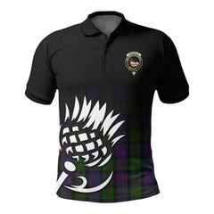 McDonald Tartan Crest Polo Shirt - Thistle Black Style