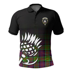 McDonald (Clan Ranald) Tartan Crest Polo Shirt - Thistle Black Style