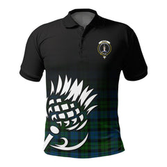 McKay Modern Tartan Crest Polo Shirt - Thistle Black Style
