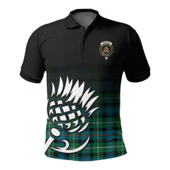 McKenzie Ancient Tartan Crest Polo Shirt - Thistle Black Style