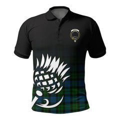 McKie Tartan Crest Polo Shirt - Thistle Black Style