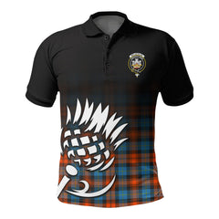 McLachlan Ancient Tartan Crest Polo Shirt - Thistle Black Style