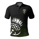McLean Hunting Tartan Crest Polo Shirt - Thistle Black Style