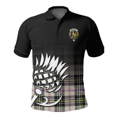 McPherson Dress Ancient Tartan Crest Polo Shirt - Thistle Black Style