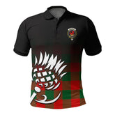 Moncreiffe (or Moncreiff) Tartan Crest Polo Shirt - Thistle Black Style