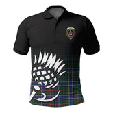 Ogilvie Hunting Modern Tartan Crest Polo Shirt - Thistle Black Style