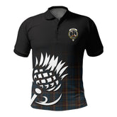 Renton Tartan Crest Polo Shirt - Thistle Black Style