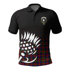 Tennant Tartan Crest Polo Shirt - Thistle Black Style