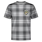 Douglas Grey Modern Tartan Crest T-shirt