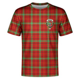Morrison Red Modern Tartan Crest T-shirt