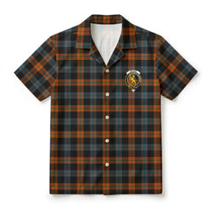 Broun Ancient Tartan Crest Hawaiian Shirt