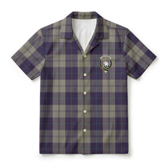 Cunningham Dress Blue Dancers Tartan Crest Hawaiian Shirt