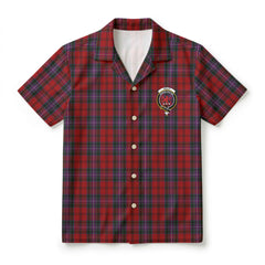 Kelly of Sleat Red Tartan Crest Hawaiian Shirt