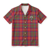 Shaw Red Modern Tartan Crest Hawaiian Shirt